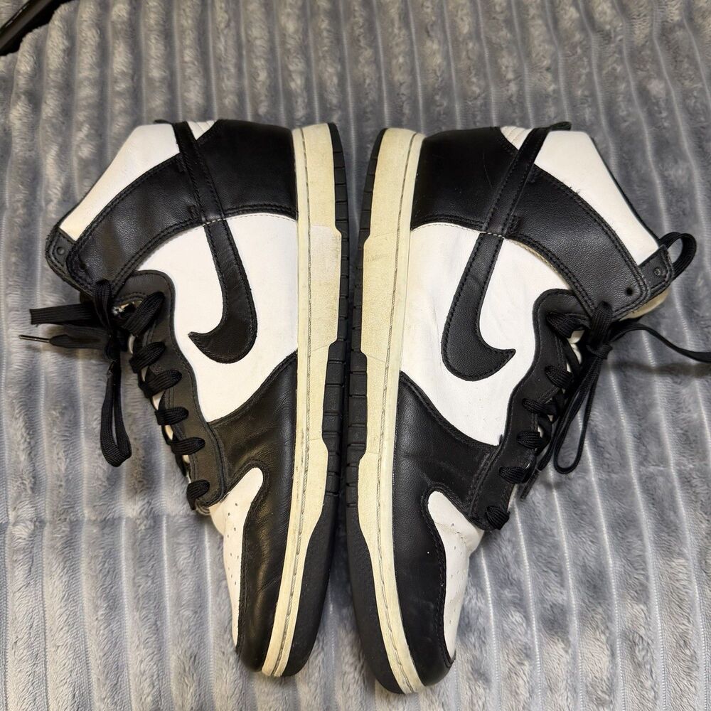 Nike Dunk High Black White High Top Sneaker DD1399-105 Leather Size 11 - Picture 7 of 8